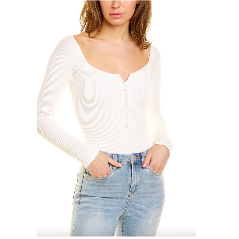 NWT Good American 1/2 Zip Bodysuit